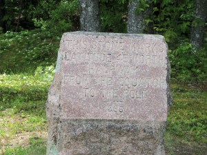 When you cross the 45th parallel in Maine, they have this nifty little sign (and, if you're in my car, you have to listen to a little Jimmy Buffett).