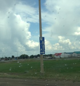 There were also helpful signs indicating where I should go if I want to engage in various activities. If you can tell me what activity the bottom person is engaging in, I would appreciate it, because I have no idea. Curling? Farming? Recreating scenes from The Legend of Sleepy Hollow? (Also? The signs are presumably made without words because otherwise they'd have to make them in French and English (as opposed to option B as to why there aren't words, which is 'Canadians can't read,' which my crack research (namely, seeing things with words while in Canada) suggests is not true.