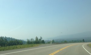 As we got into Alaska, the skies grew hazy, and the distinct smell of smoke arose. 