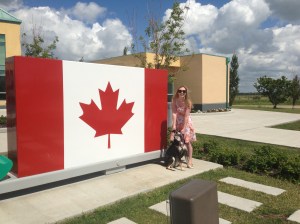 And then, it appears I attempted to strangle the dog while she was taking a picture. Welcome to Canada, Choppy!