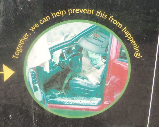 Another graphic Canadian warning about hitting wildlife. 
