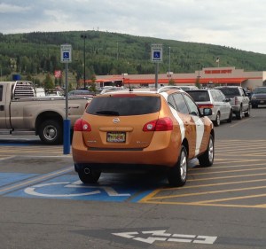 I love this license plate on this car. Apparently, among the many things Nemo can't do is park a car properly.