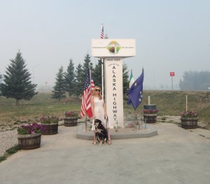 The main signpost at the end of the Alaska Highway - 1422 miles, 1 broken finger and many adventures from its beginning in Dawson Creek.