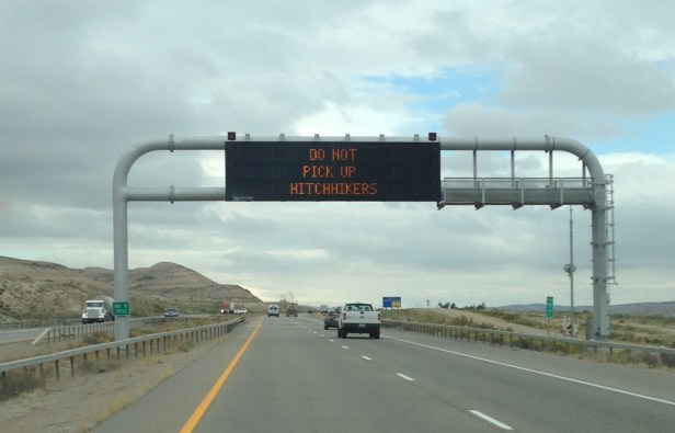 I saw this sign in Wyoming. I wondered why they were using these signs for such a warning...