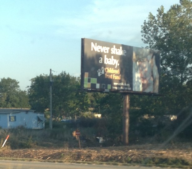 I really, truly hope that there are not people out there who see this billboard and realize, for the first time, that they should not be shaking babies. 