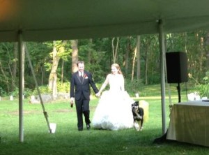Choppy made her own grand entrance. I had no idea she had done this until after the wedding when my friends started posting photos to Facebook.