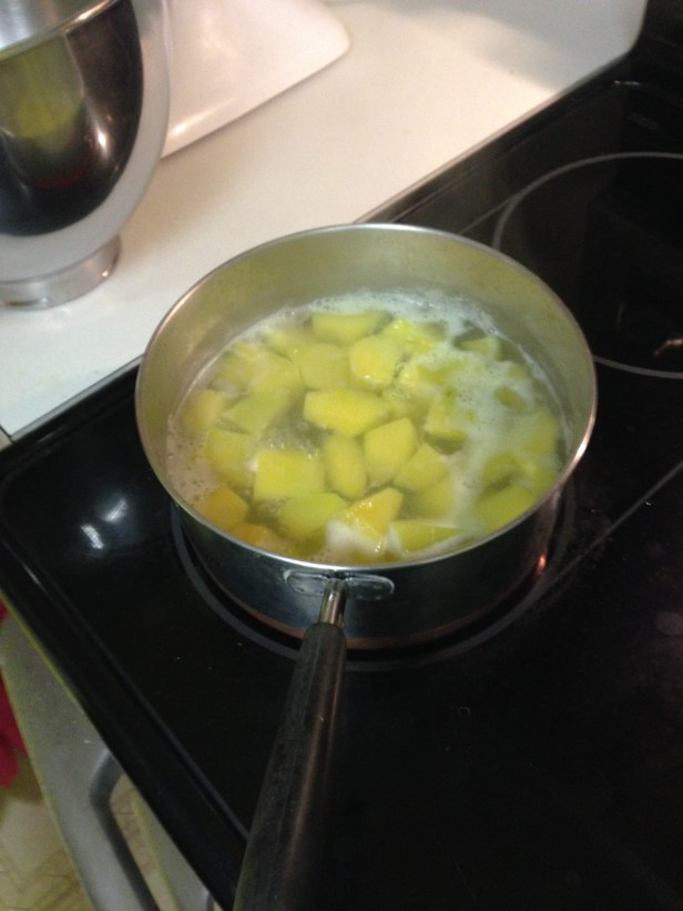 When it doubt, boil the thing (this is the acorn squash). 