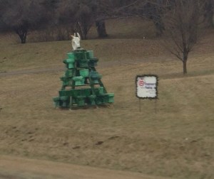 This has nothing to do with Choppy. It's a Christmas tree made out of toilets. How could I not post something like that?