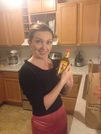 The third Chopped ingredient: Heinz 57 Sauce. I had never cooked with this, or, as far as I knew, even eaten it. Things were going downhill quickly (though, happily, I still had the margaritas to drown my troubles).